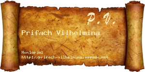 Prifach Vilhelmina névjegykártya